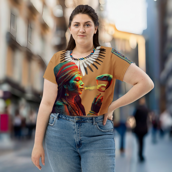 Vibrant Ayahuasca Cropped T-Shirt embodying the essence of sacred traditions